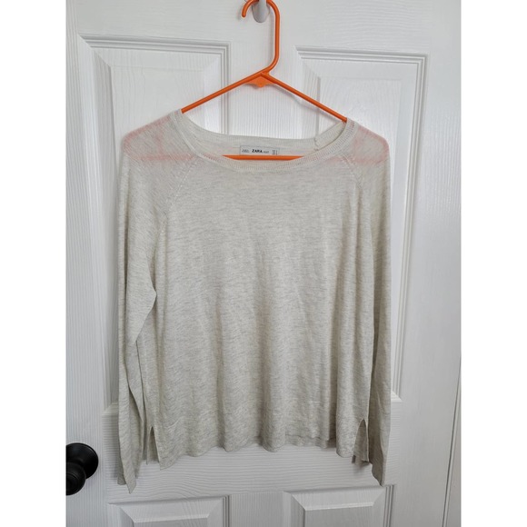 ZARA Knit Cream Super Soft Thin Lightweight Sweater Size SMALL - Picture 2 of 5